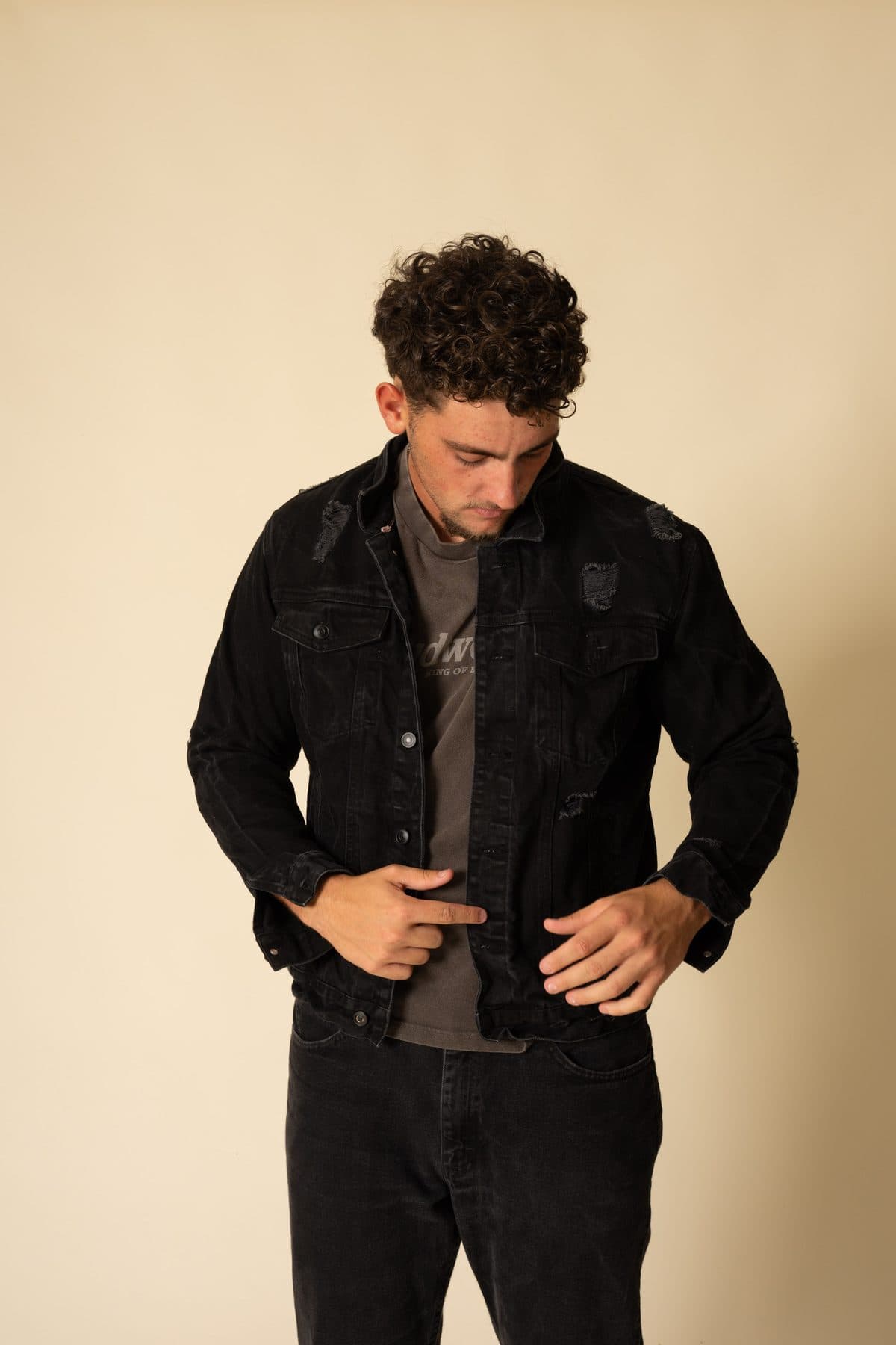 Black denim jacket